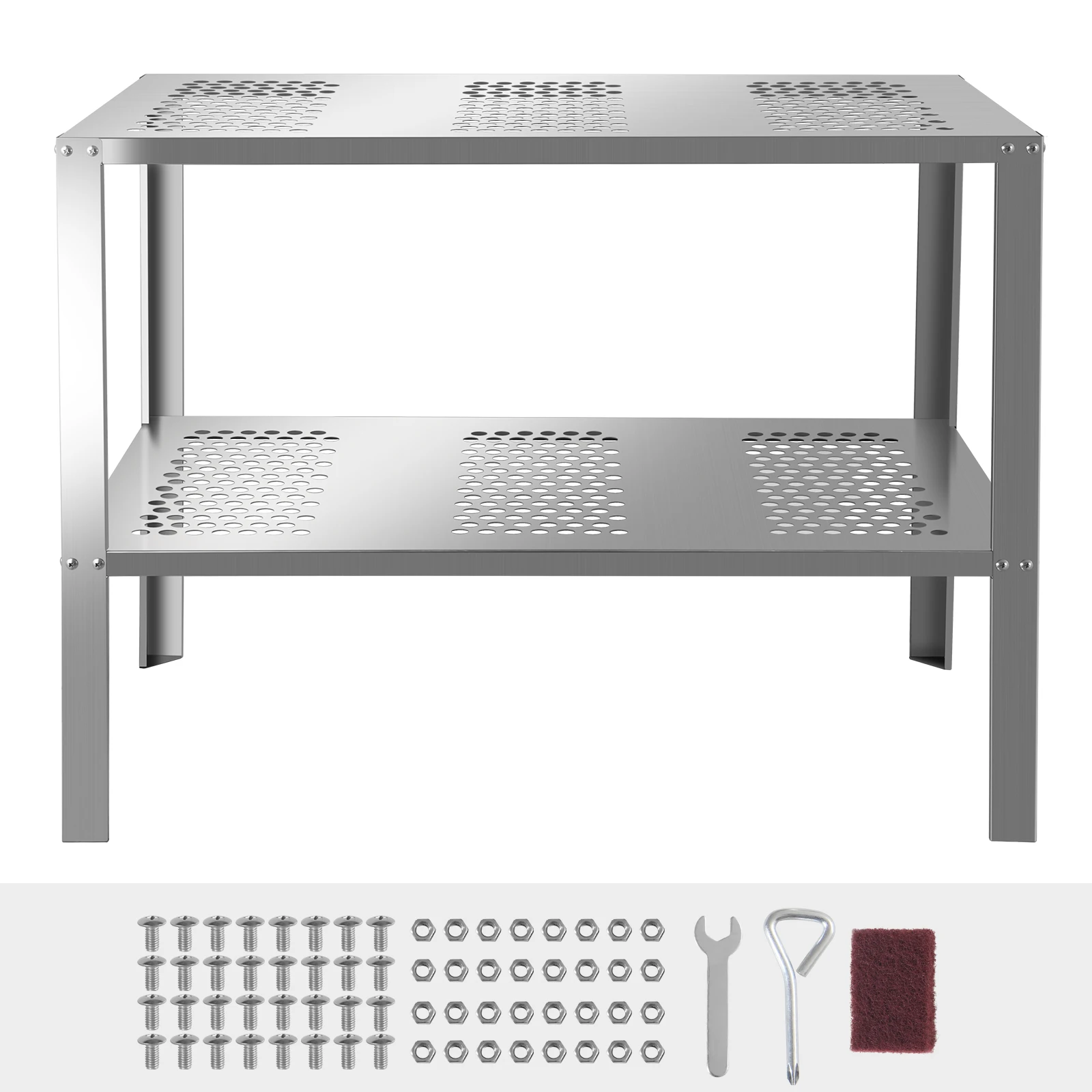 Stainless Steel Outdoor Garden Potting Bench Table Wooden Horticulture Planting Worstation Metal Tabletop Storage Shelf