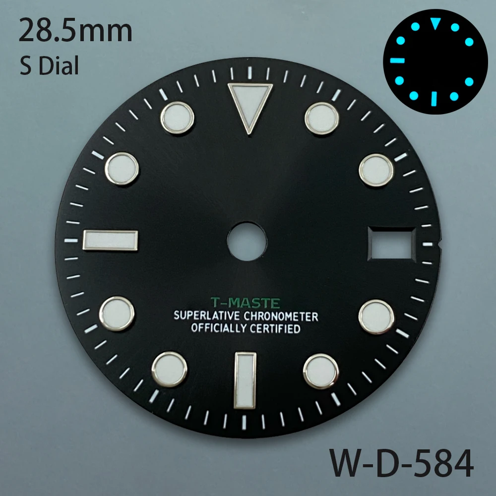 28.5 مللي متر S شعار الطلب GMT الطلب صالح NH34 اليابان حركة الجليد الأزرق مضيئة ساعة تعديل الملحقات