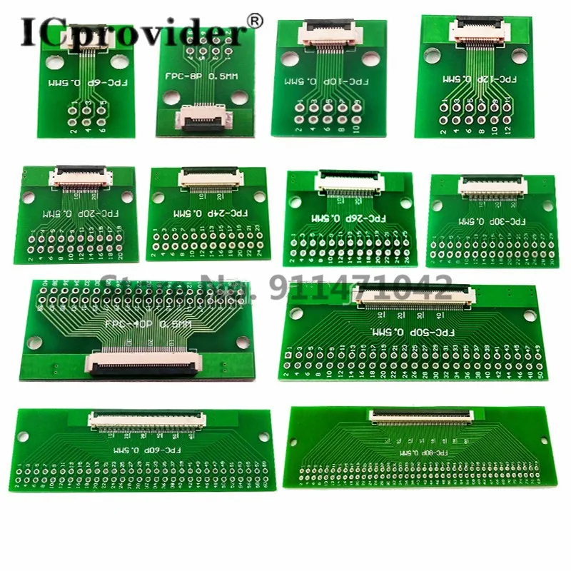 FPC/FFC adapter board 0.5/1.0MM to 2.54MM Soldered connector 5/6/8/10/12/14/16/20/26/3040/45/50/60 Pin