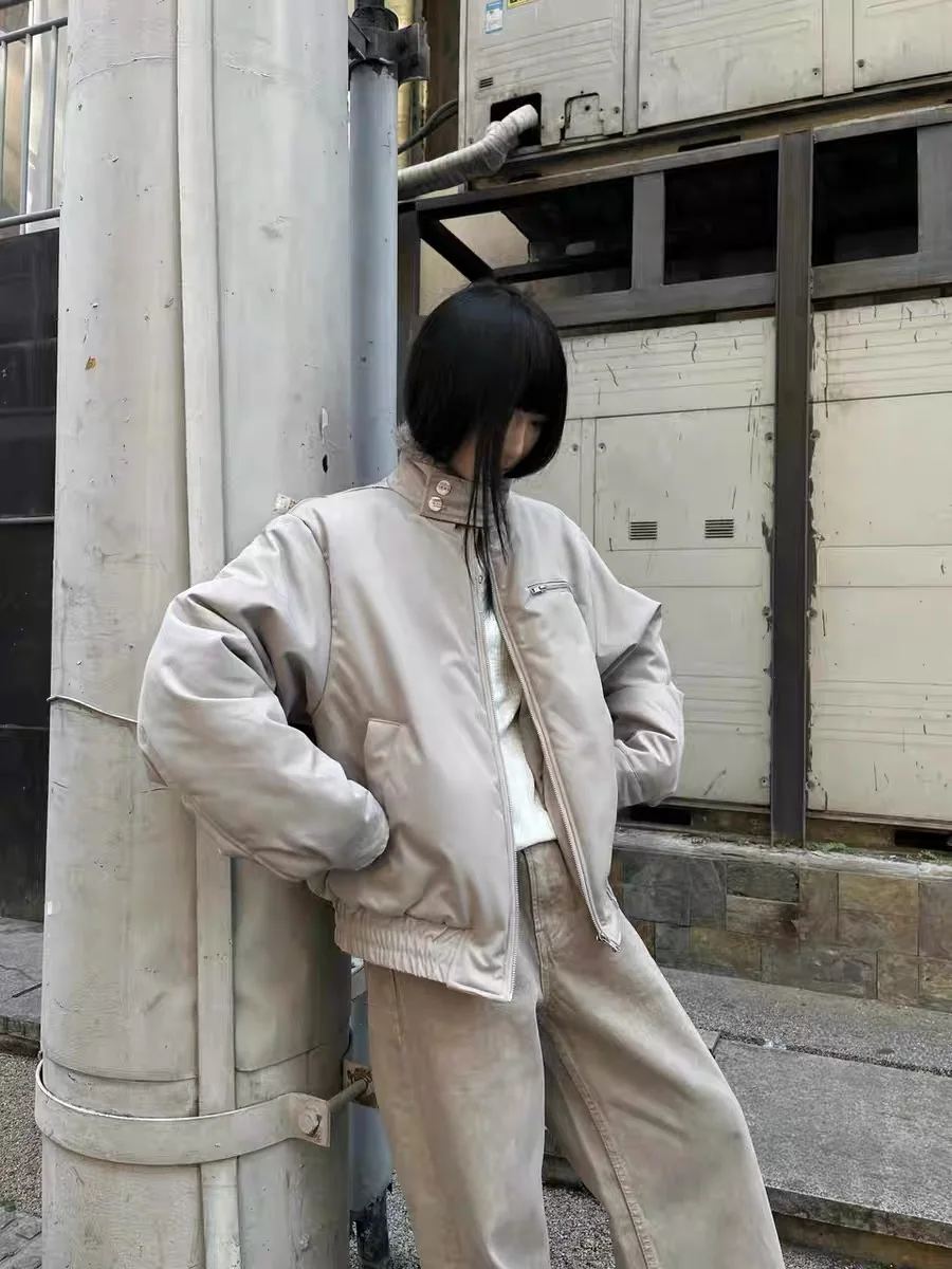 

Теплый зимний американский бомбер с капюшоном Jaet ort Cotton Coat ex Youth Faion, повседневный длинный цвет све