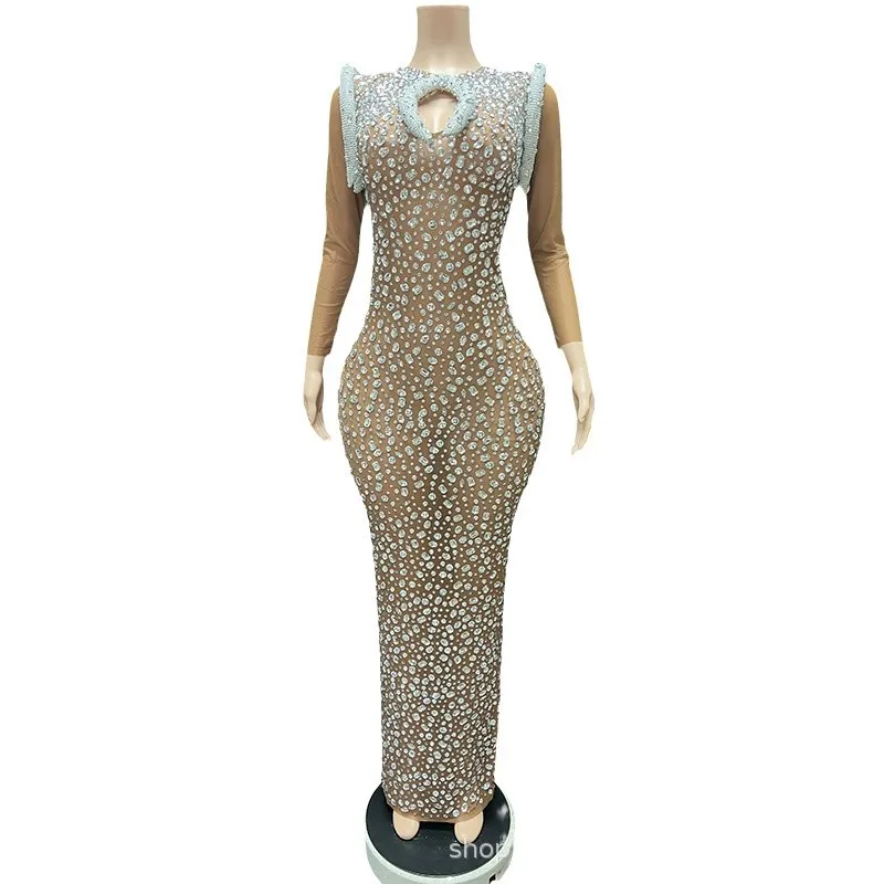 فستان سهرة فاخر لامع ماسي للعشاء شقيقة ملكية جميلة أنيقة بدلة الاجتماع السنوي للسيدات فستان مميز Vestito