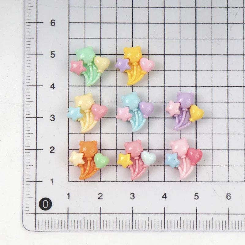 30Pcs/300pcs Mini Cartoon Colorful Balloon Nail Art Resin Charms DIY Craft for Scrapbooking Children Hairpin Decorations Decor