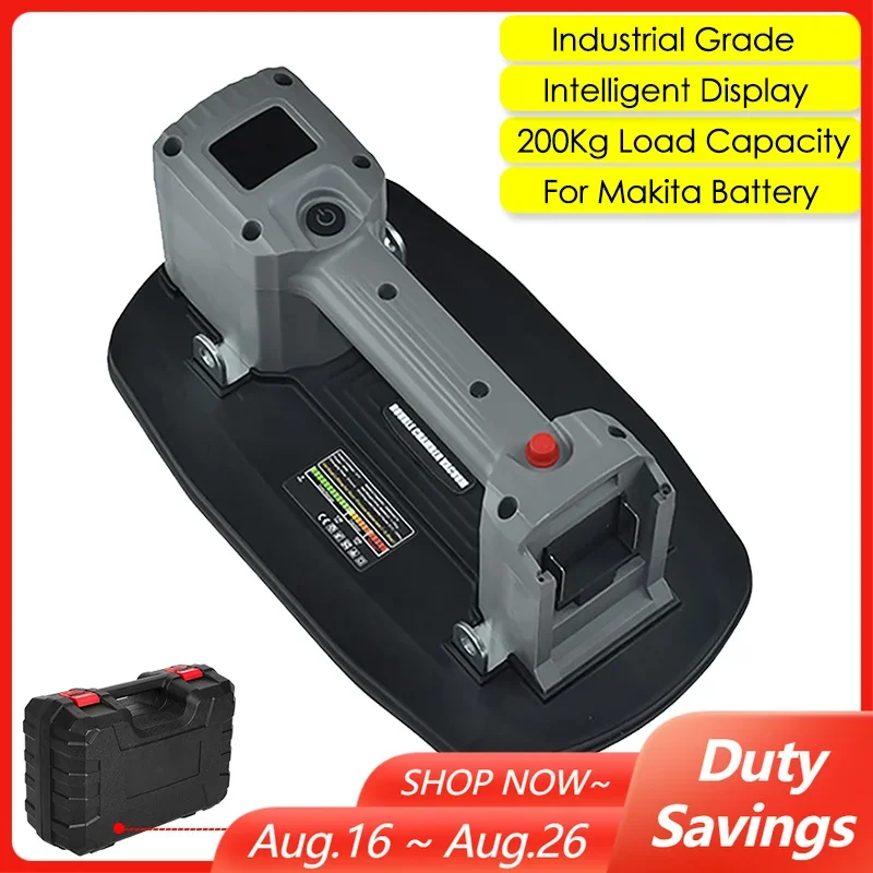 Intelligent Display Electric Vacuum Suction Cup 200KG Loac Granite Tile Glass Vacuum Lifter for Makita Battery (NO Battery)