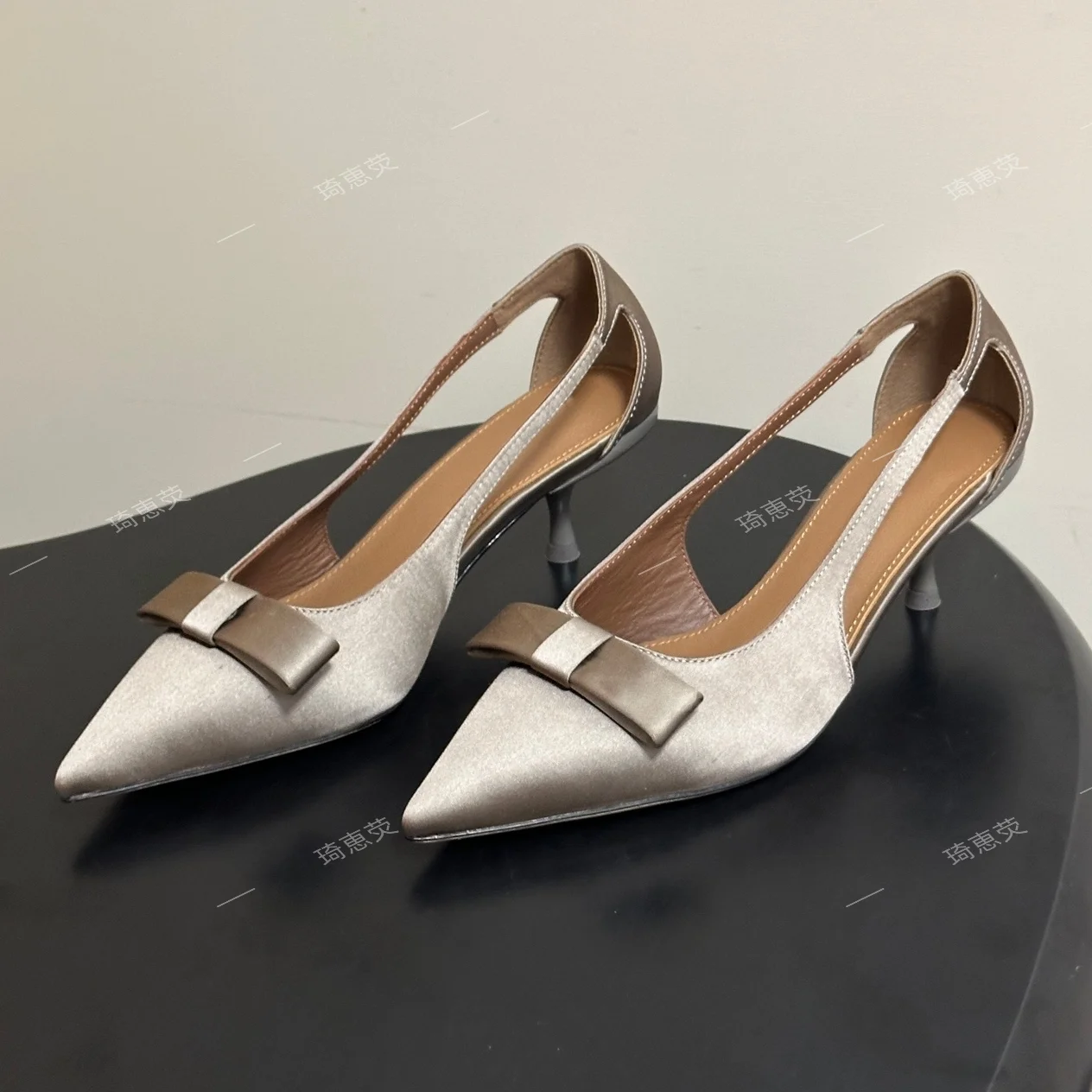 Pointed-Toe Pumps With Bow Detail Stiletto Heels 2026 New Arrivals—Slingback Peep-Toe Dress Sandals Zapatos De Mujer