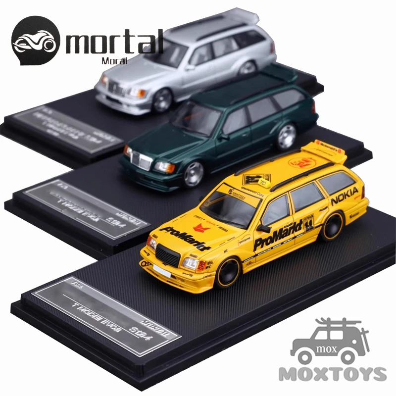 

Mortal 1:64 S124 T MODEII EVO2 Yellow Taxi / Green / Silver Diecast Model Car