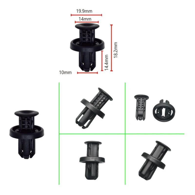 100Pcs Plastic Screw Fasteners Auto Trim Clip And Fasteners Push-Type Screw Rivets 91505-TM8-003   B251