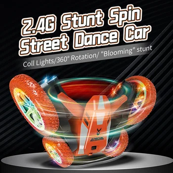 Double-sided stunt car 4WD RC car drift stunt car with LED lights 360 degree rotating sound effect children electric toys