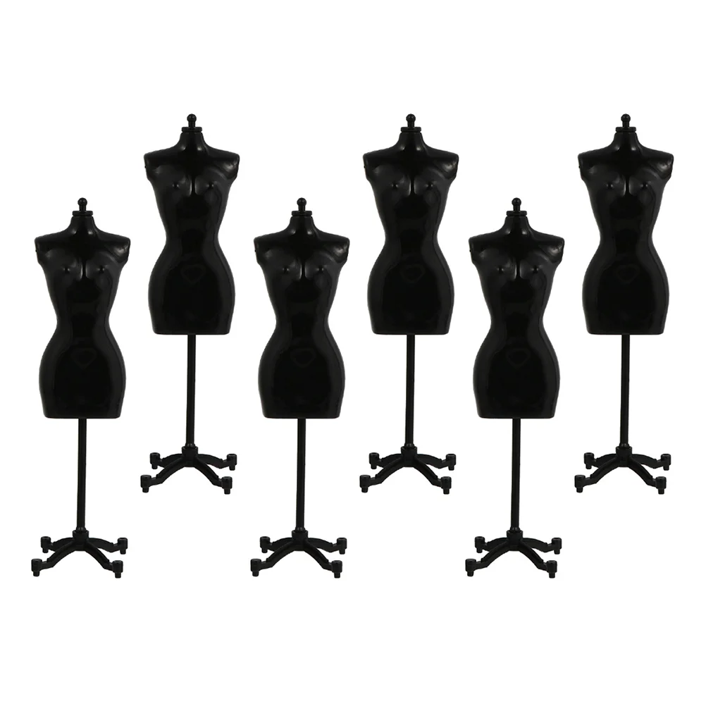 

6 Pcs Fashion Mannequin Decor Bracket Outfits for Girls Dress Stands Display Black Plastic