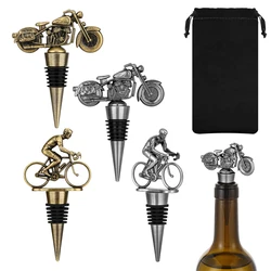 Cycling/Motorbike Design Wine Bottle Stoppers Zinc Alloy Metal Champagne Stopper Unique Wine Gift Bar Tool