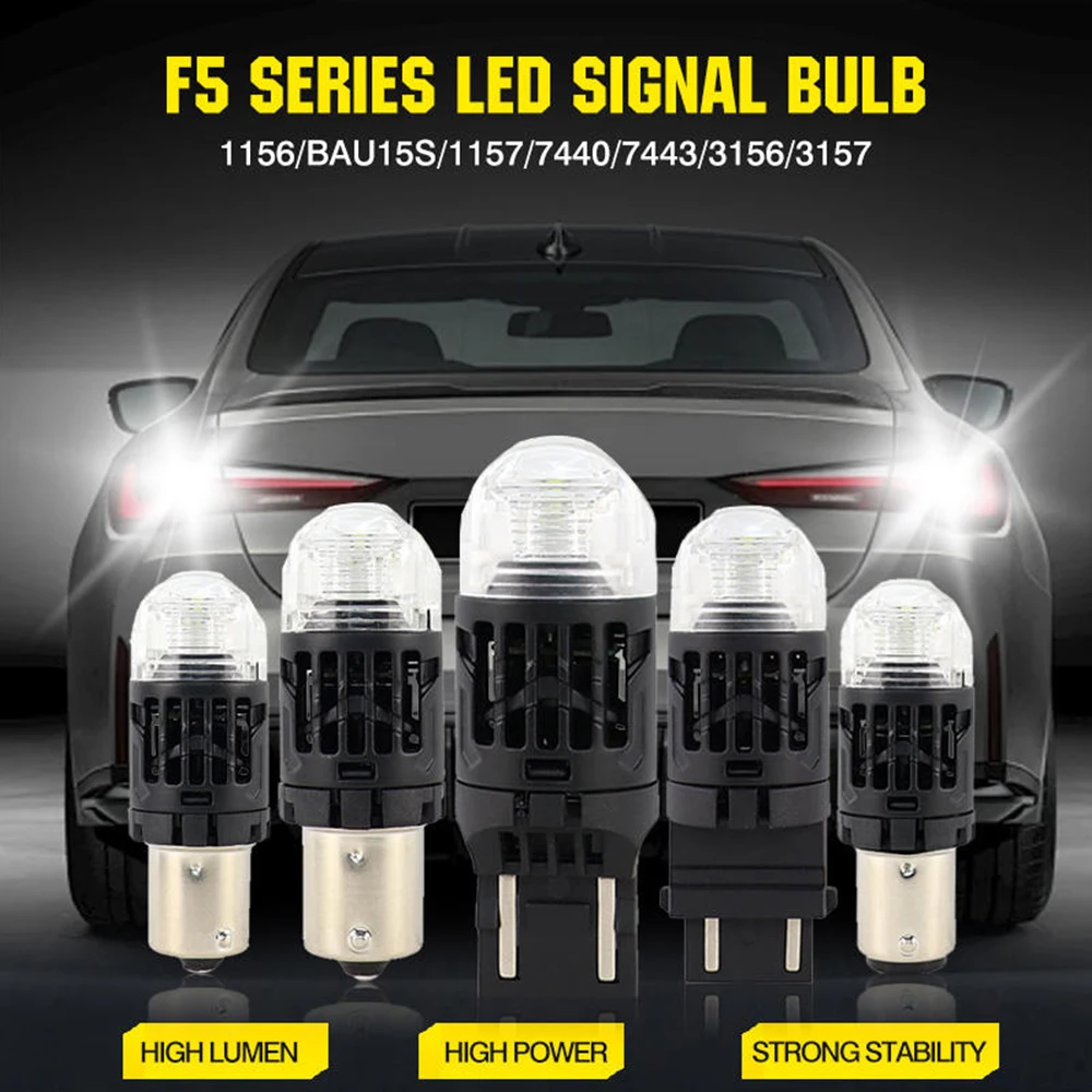 10pcs Car Switchback LED Bulbs 1157 7443 3157 Dual Colors White Daytime Running Light & Amber Turn Signal Canbus Non-polarity