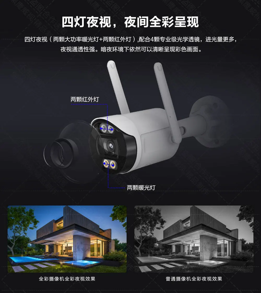 2mp 1080P Icsee App Full Color Ip Bullet Camera Ai Humanoïde Detectie Home Security Cctv Babyfoon