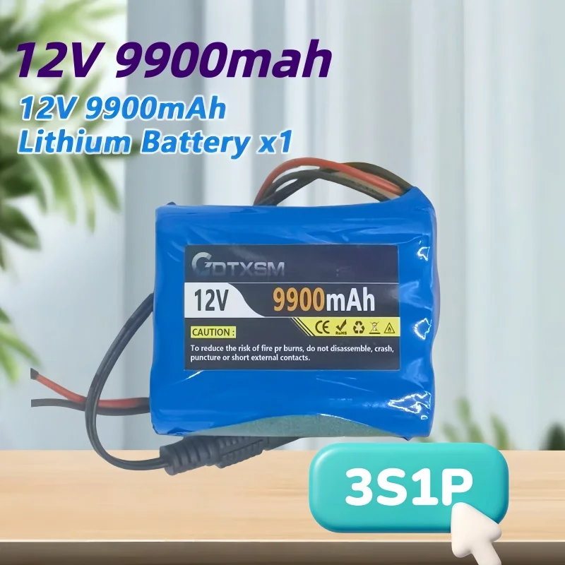 

NEW 3S1P Protection Plate 12V 9.9Ah Battery Pack 12V 9900mAh Lithium ion DC 12.6V Super Rechargeable Battery