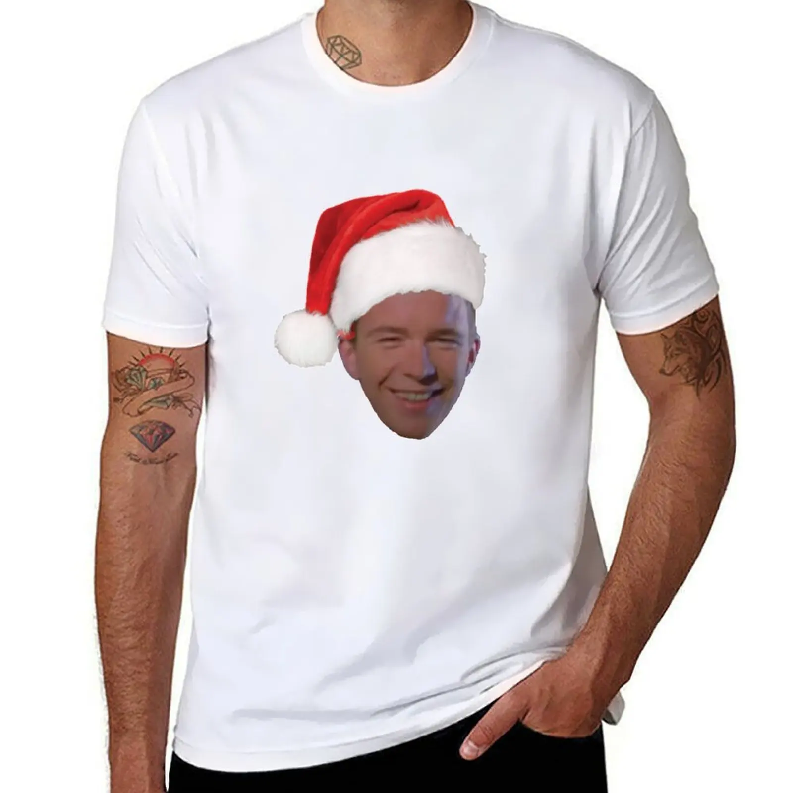 

Santa Rick Astley T-Shirt Basic Breathable Solid Color T-Shirt