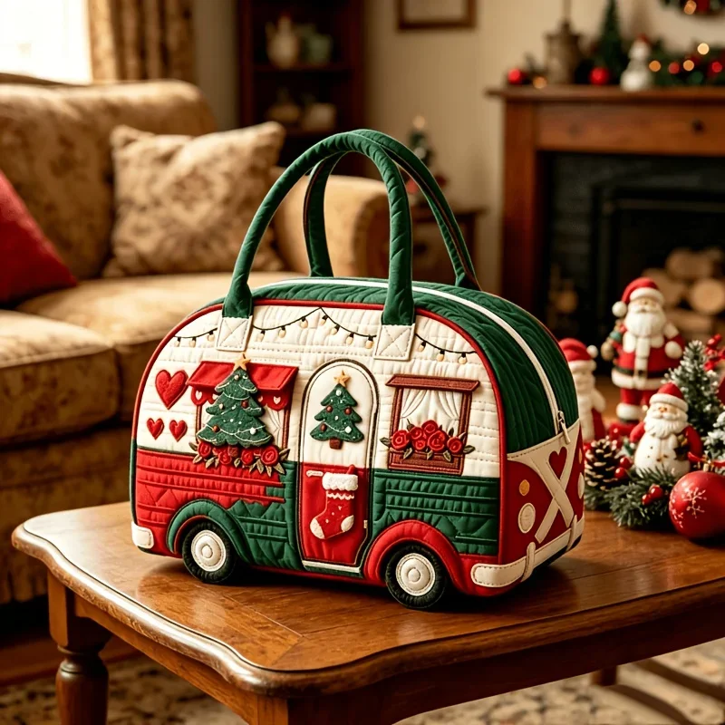 New 9 Styles Bus-Shaped Quilted Duffle Bag Large Capacity 3D Quilting Craft Travel Duffel Bag Tote Bags Short-distance Handbag