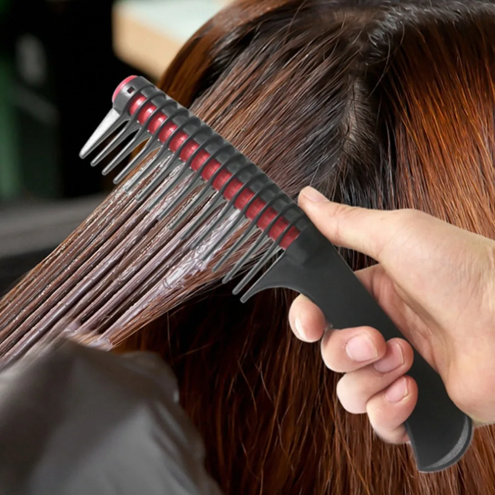 Professional Detachable Hair Comb Multifunctional Ergonomic Handle Roller Hair Comb Black Red Plastic