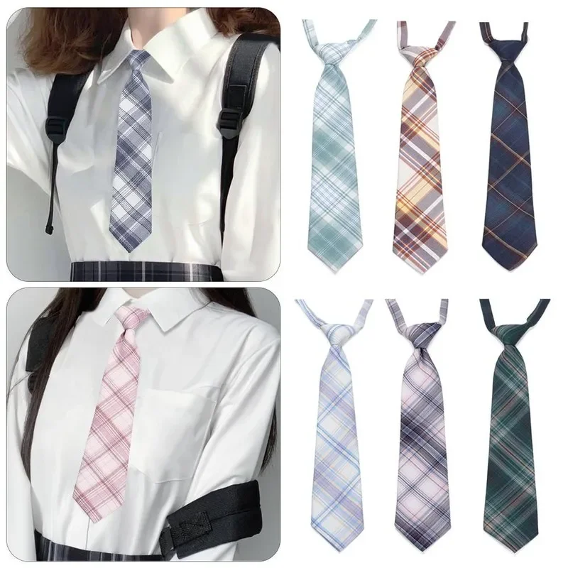 Shirt Necktie Women College Style JK Plaid Uniform Detachable Collars Removable Ties Costume Apparel Accessories галстук женский