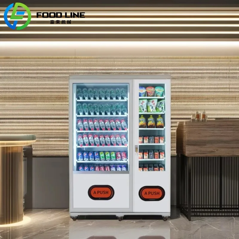 آلة بيع الثلاجة الذكية المخصصة FL، آلية المصعد مع المشروبات الباردة والوجبات الخفيفة