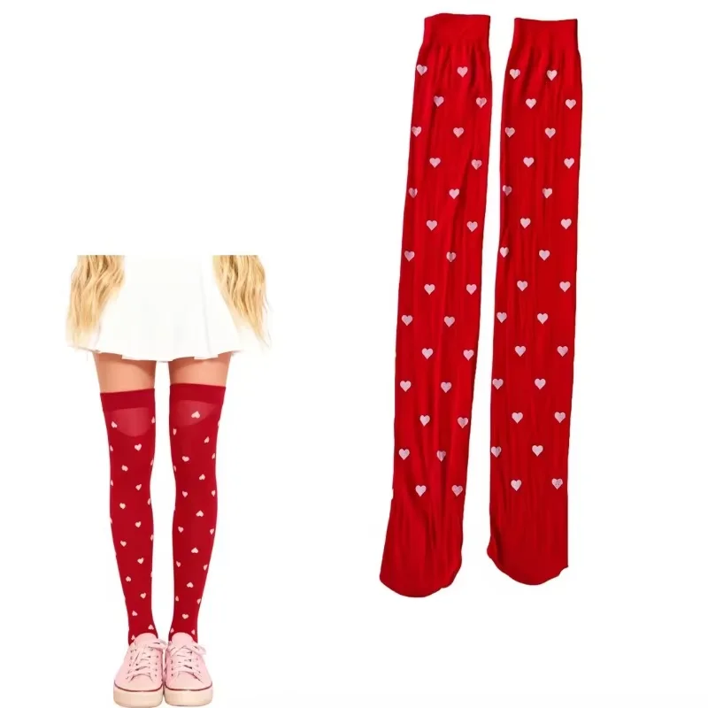 جوارب PESENAR عالية لعيد الحب بنمط أبيض على شكل قلب: إضافة جوًا رومانسيًا كلاسيكيًا وحلوًا #1