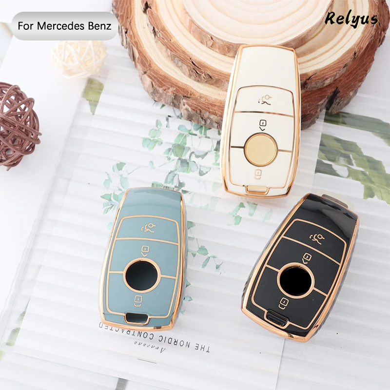 TPU Car Key Cover Case Protection Shell For Mercedes Benz A C E S G Class GLC CLE CLA GLB GLS E200 W177 W205 W213 W222 X167 AMG