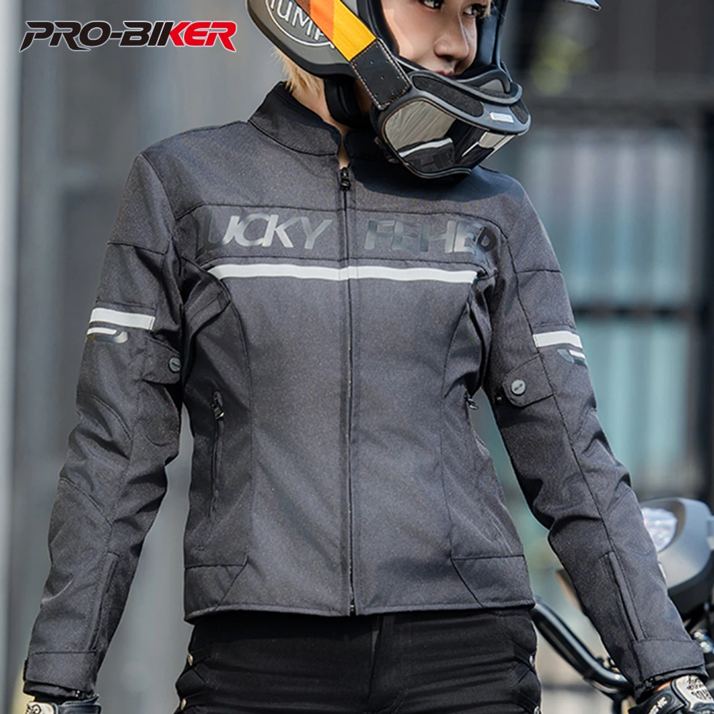 Ropa de motocicleta para mujer, chaqueta de equitación transpirable, abrigo impermeable, cuatro estaciones