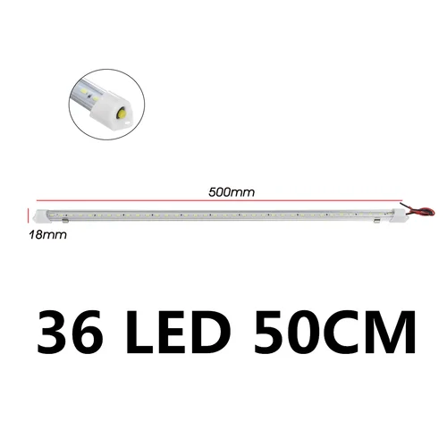 Imagen 2 del producto 1/2/4 Uds 50CM 12V 36 LED barra de luz Interior del coche tubo de luz blanca brillante con interruptor para RV Camper barco furgoneta camión caravana