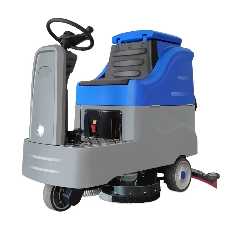 YG Electric Ride-On Plastic Floor Scrubber Machine Strong Decontamination PVC Epoxy Flooring Leave No Trace