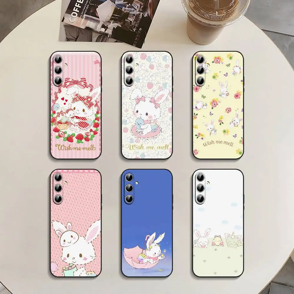 

Kawaii W-Wish Me M-Mell Phone Case Black Shockproof Case For Samsung S24/S25/S22/S30/Note20/Lite/Ultra/5G/Plus/FE
