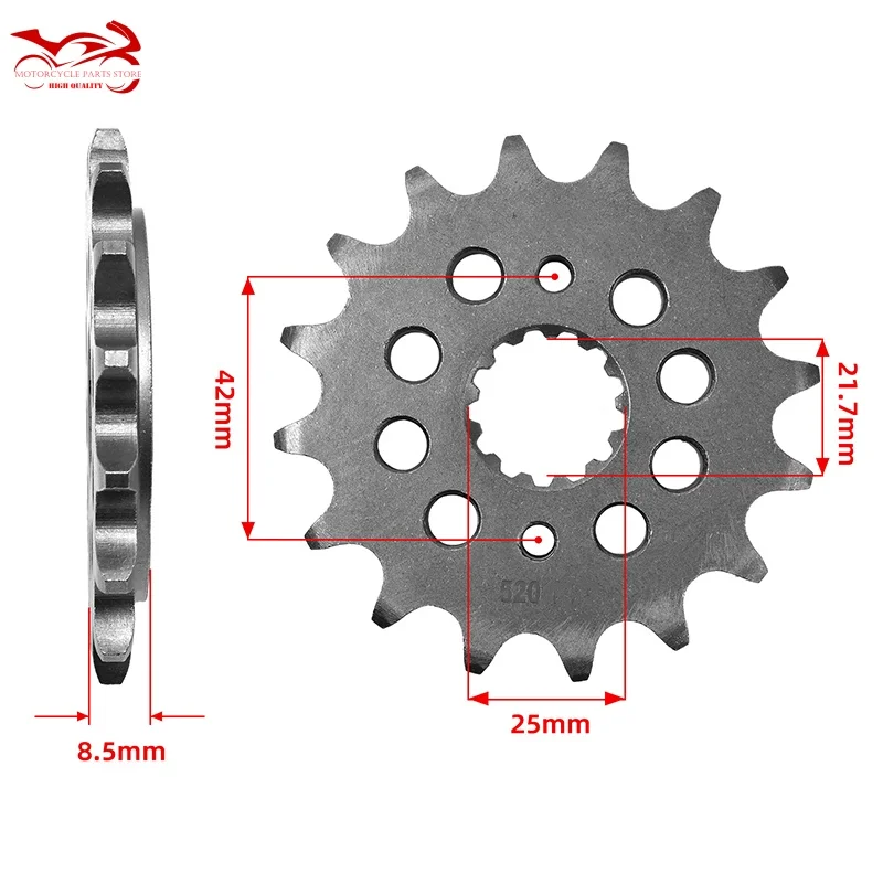 520 Moto Front Sprocket for Suzuki GS500 Kawasaki EX ER EN KLE 500 ZR ZZR KLX KL KLR ZXR BJ 250 300 400 GPZ 550 S R D-Tracker X