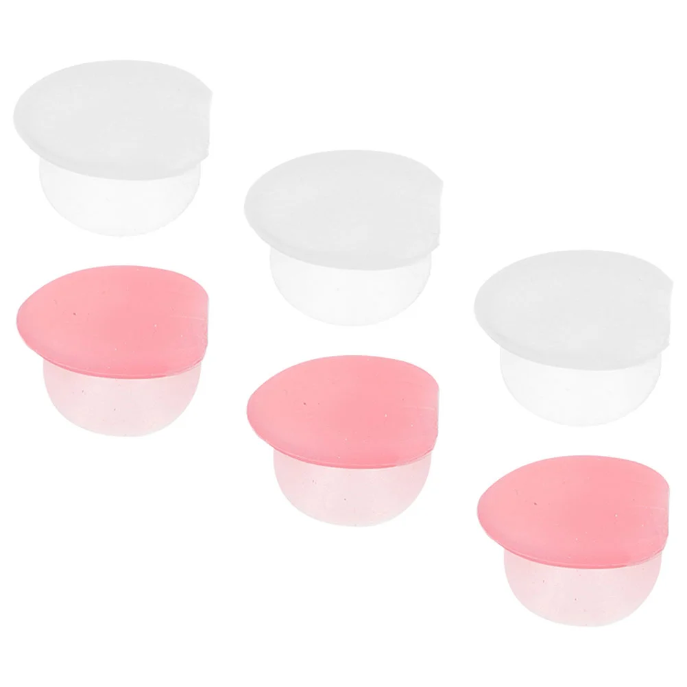 6 uds. Cubierta de silicona para pinceles de labios, tapas, funda protectora, suministros de maquillaje, máscara aplicadora de brillo