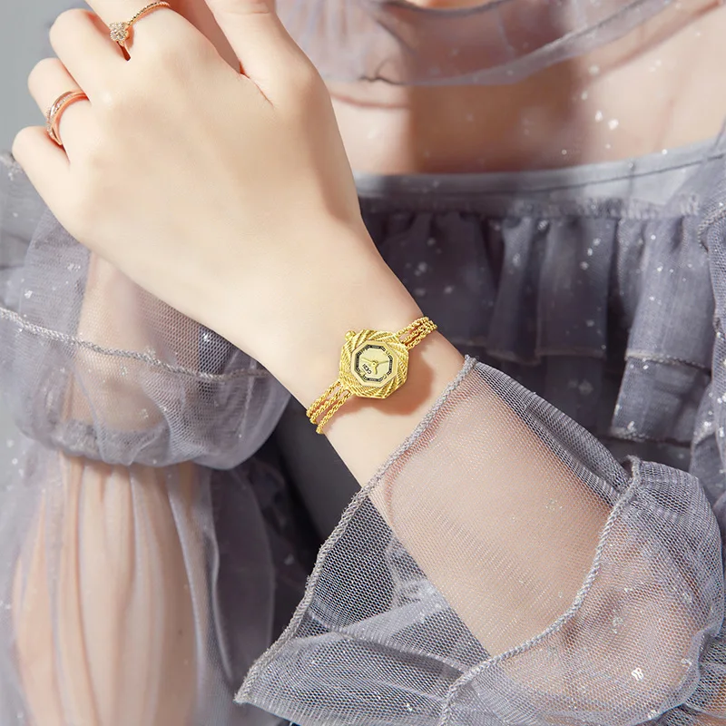 Goldie high-end tassel bracelet watch with small and exquisite octagonal design and quartz bracelet style