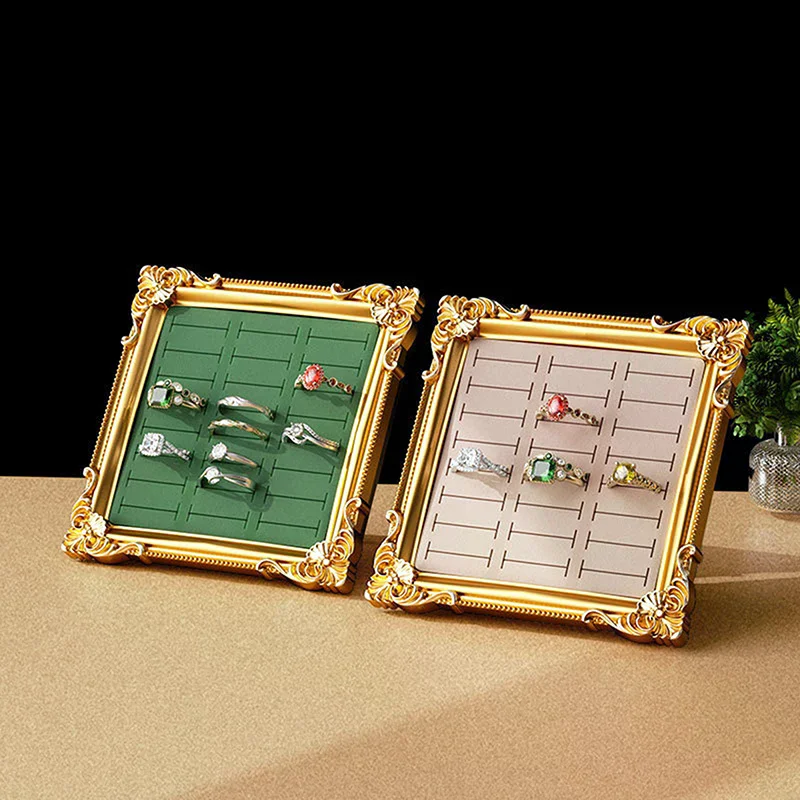 رف عرض المجوهرات العتيق، إطار صور على الطراز الأوروبي، صينية تخزين الخاتم والمجوهرات، زخارف عرض طاولة الزينة