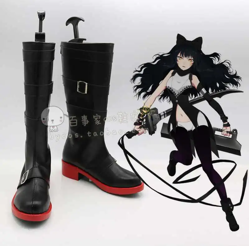 

Костюм для косплея RWBY Ruby Rose, обувь, сапоги из искусственной кожи ручной работы