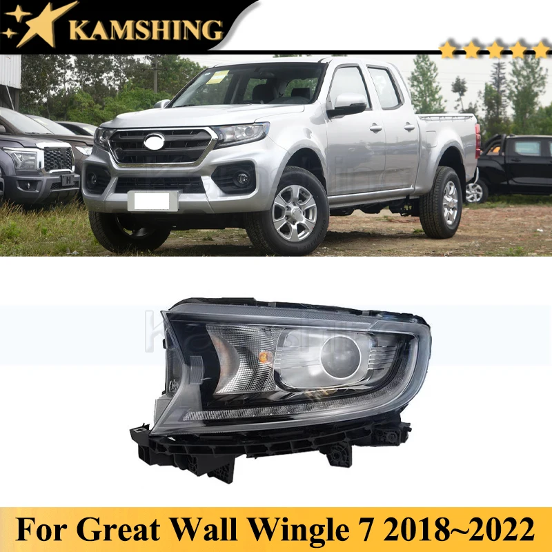 Kamshing For GWM Great Wall Wingle 7 2018~2022 Front Headlight Assembly Replacement Headlamp Head Light Lamp Car Light