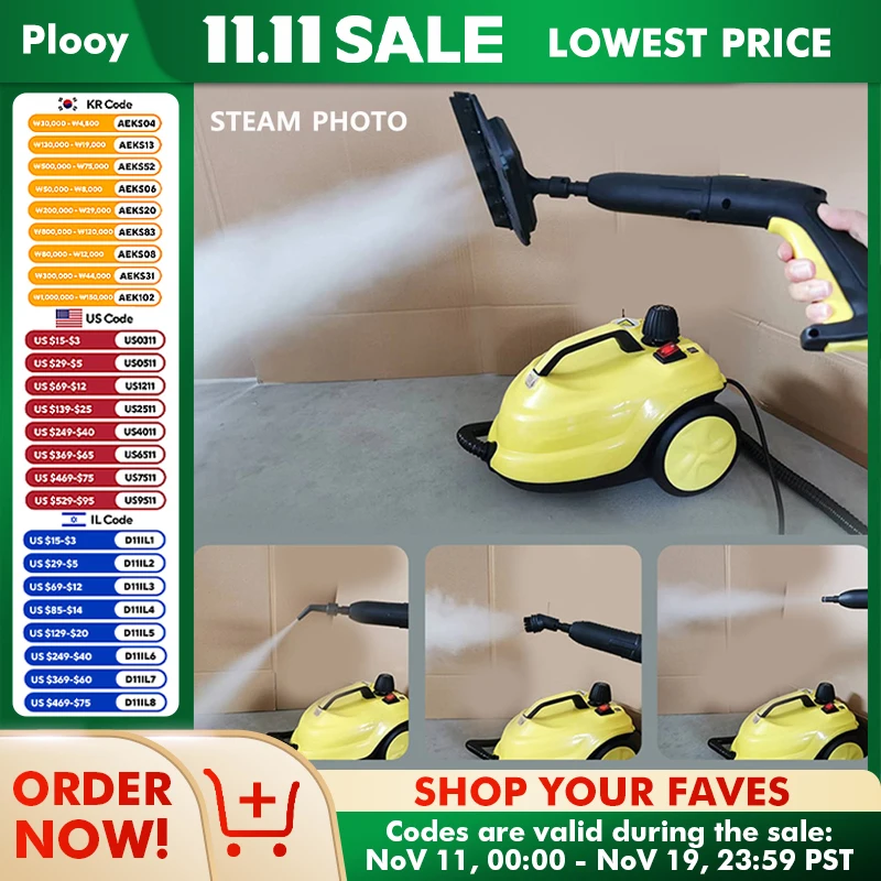 2000W Multi-function High Temperature Pressure Steam Sterilization Disinfection Cleaner for Car Interior Upholstery Floor Home