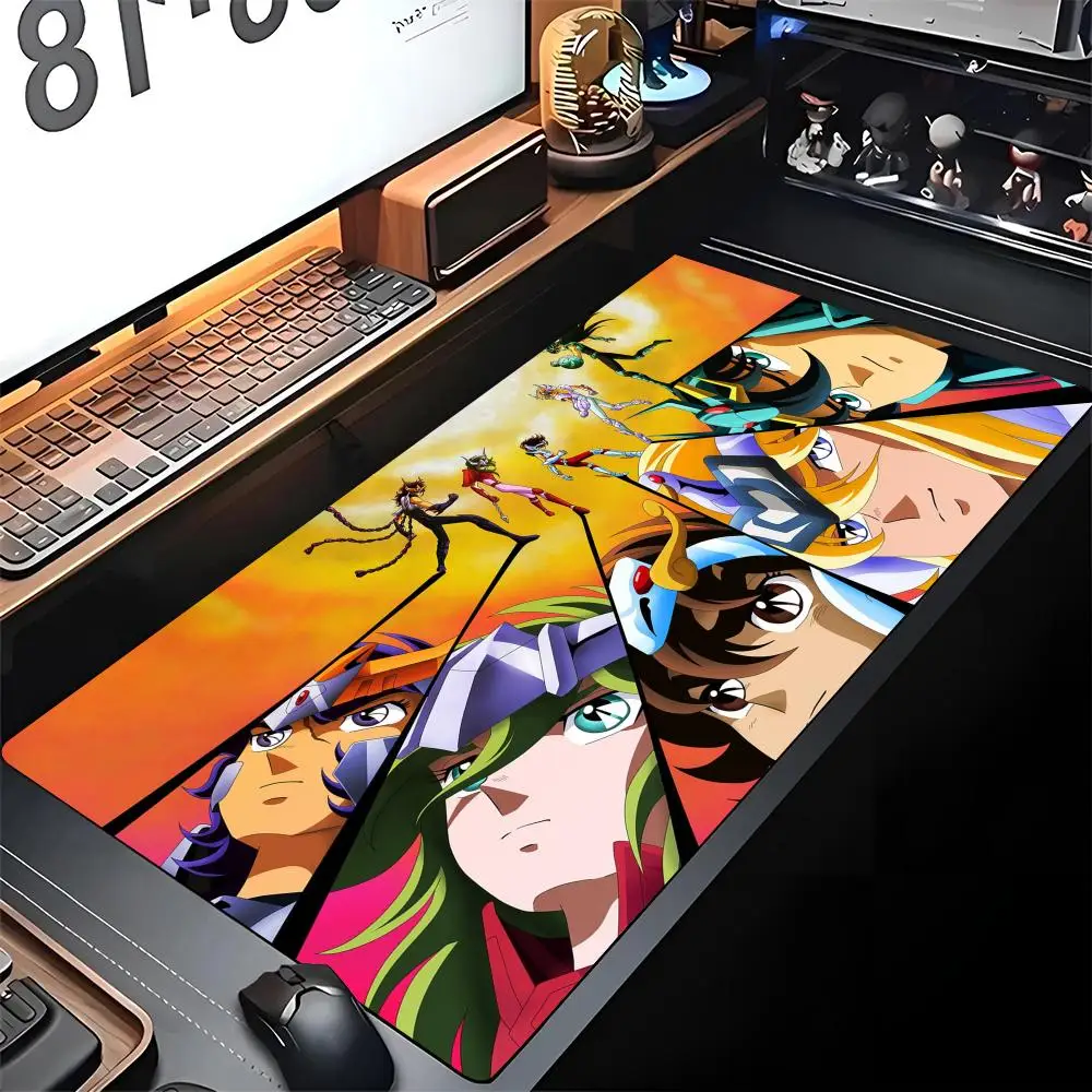 

Saint Seiya Mouse Pad Edge Big Gaming Locking Computer Gamer Large Couple Rubber Art Mousepad Laptop Desk Mat