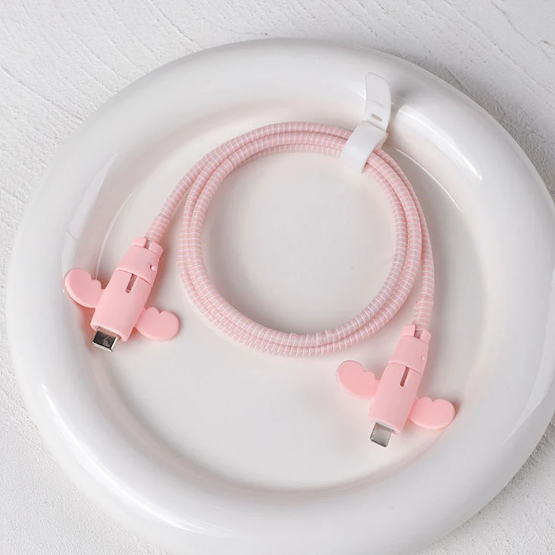 20 шт., милый маленький ангел, защитный чехол для кабеля для передачи данных, противоразрывной органайзер для кабеля, USB TypeC, рукав для линии передачи данных