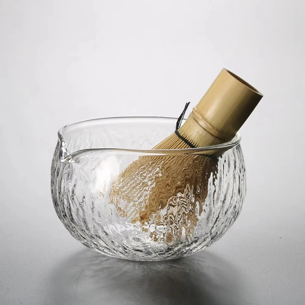 1pc Japanese Matcha Bowl Smooth and Hammer Textured Glass Tea Bowl Song Dynasty Tea Tools Vintage Kung Fu Tea Bowl