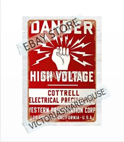 1p,Danger High Voltage western precipitation corp metal tin sign funky home decor