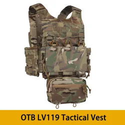 Tactical OTB LV119 Vest Over The Beach Plate Carrier Quick Release Cummerbund Front&Rear Overt Plate Bag 5.56 Triple MAG Pouch