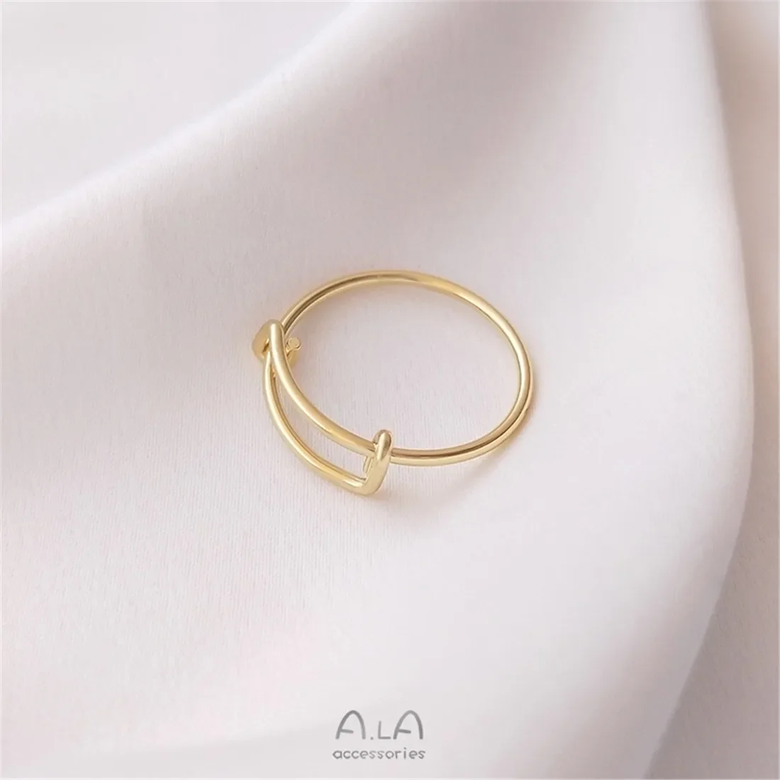 

14K Gold-coated Diy Ring Hand-wound Adjustable Ring Plated with Real Gold Jewelry Material Accessories B697