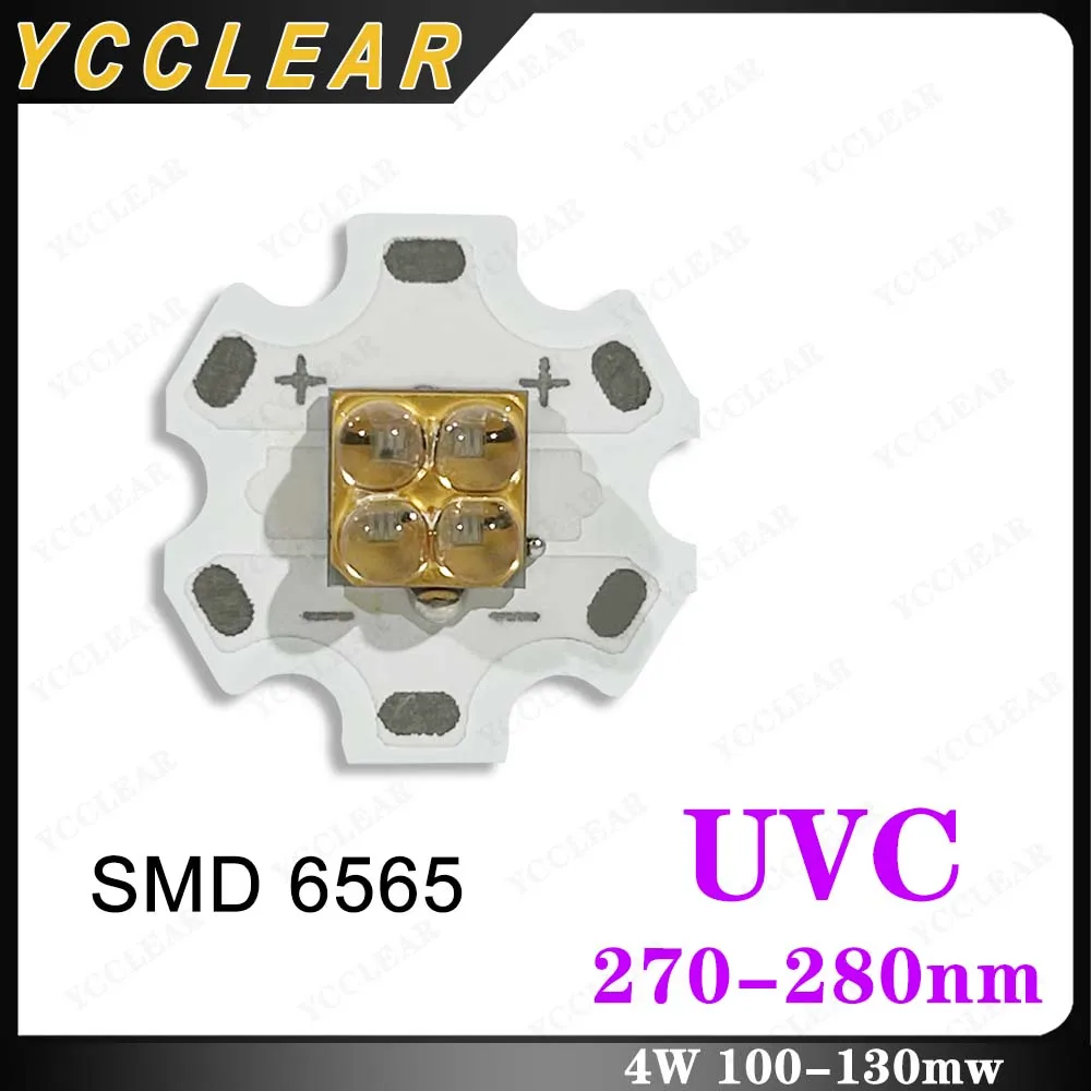 

High Quality Deep UV LED Chip UVC 270nm-280nm SMD6565 Chip With 20mm PCB Plate For Water Purification Disinfection Sterilization