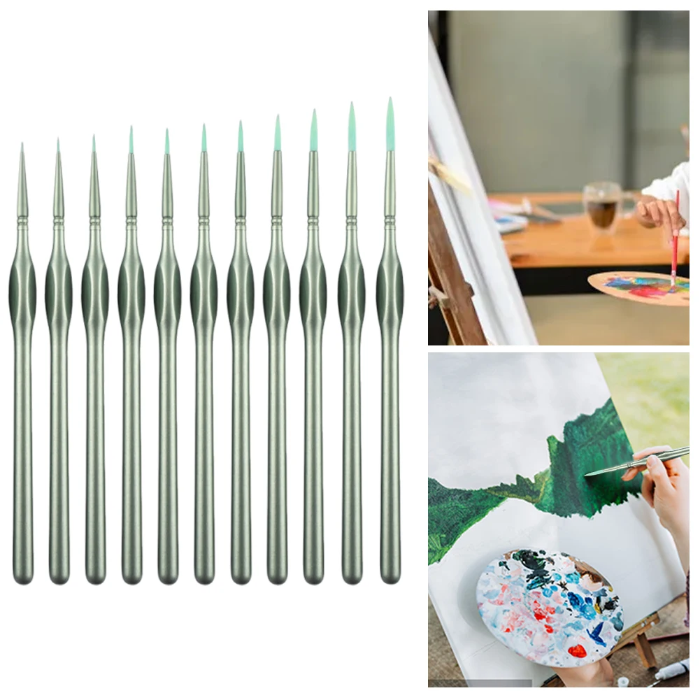 

11Pcs Watercolor Paint Brushes Paint Brushes Set Long Handle Ergonomic Handle Paint Brush Watercolor Brush for Paint by Numbers