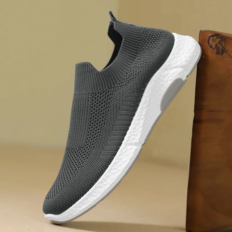 حذاء رياضي كاجوال شبكي للرجال يسمح بمرور الهواء ومحبوك وغير قابل للانزلاق ونعل ناعم وخفيف الوزن حذاء رياضي صيفي للرجال للاستخدام اليومي في الهواء الطلق #5