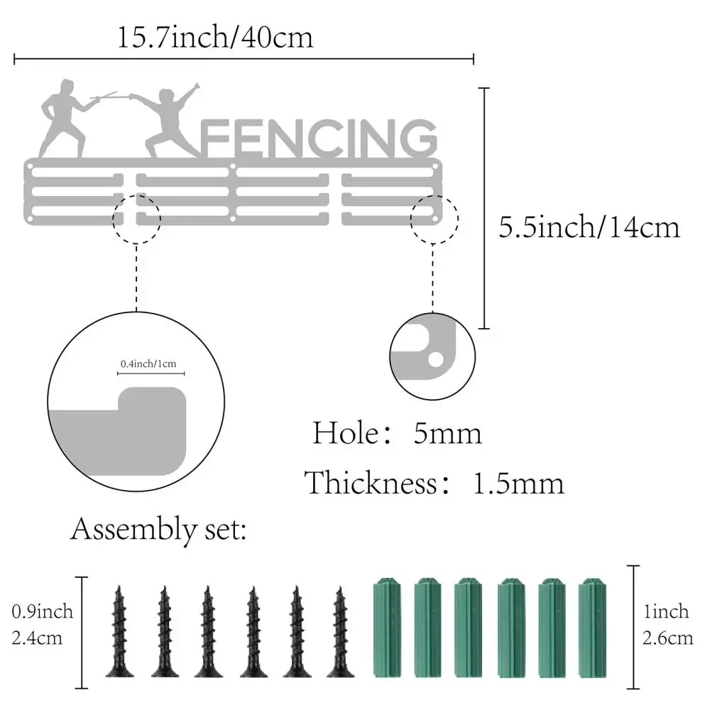 펜싱 메달 홀더 디스플레이 행거 랙, 스포츠 시상식, 금속 끈 홀더, 운동 선수를 위한 벽걸이