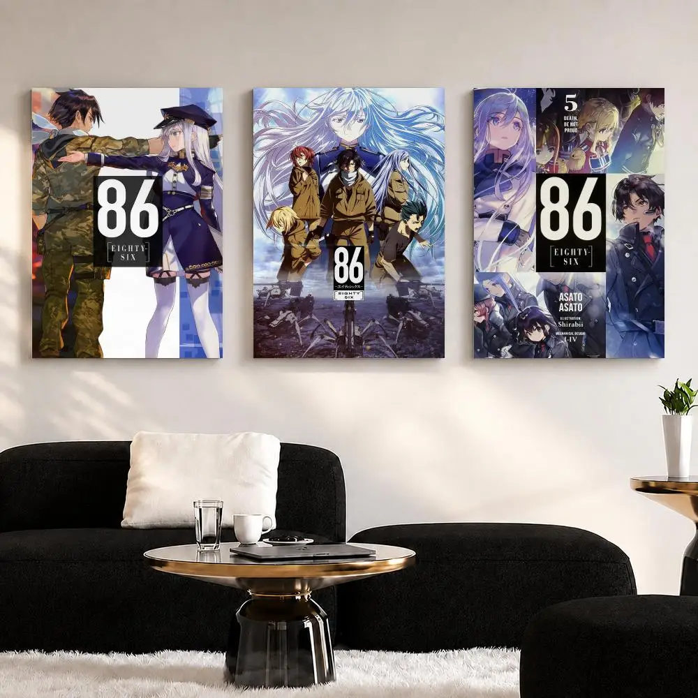 Anime 86 E-Eighty S-Six Framed Wall Painting Ready to Hang Canvas Wall Art Poster for Bedroom Living Room Home Decor Gift