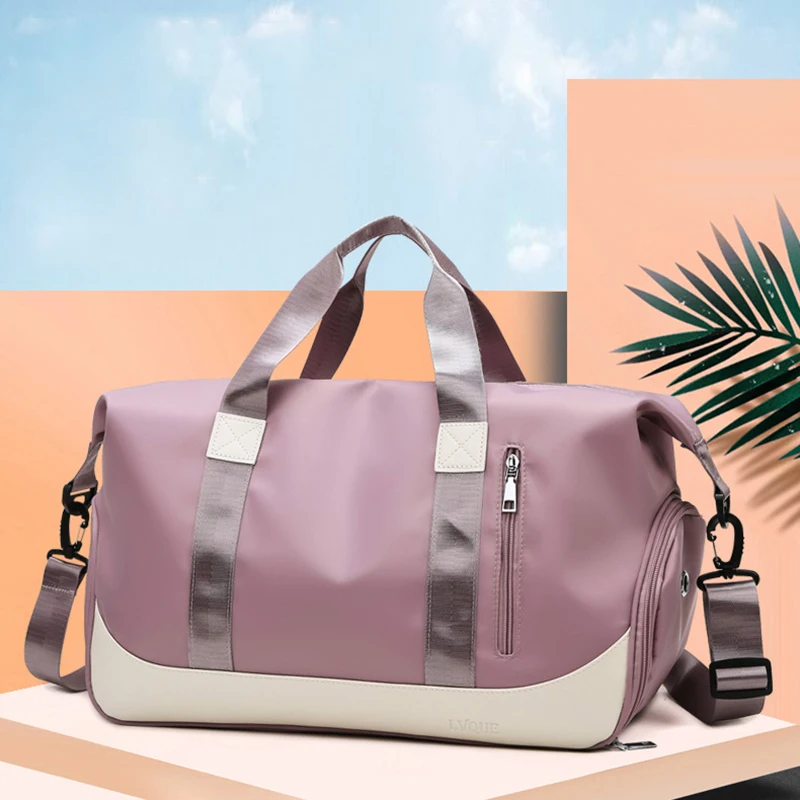 

Женская сумка для фитнеса 2025 года, дорожная сумка большой вместимости, которую можно покрыть на тележке, сумка для багажа, сумка для йоги, сумка для сухого и влажного разделения