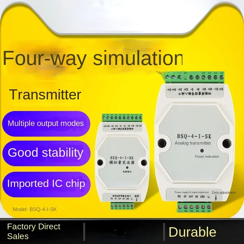 Multi-Channel Analog Transmitter BSQ-4-I-SK Signal Converter Amplifier 0-10v/4-20mA