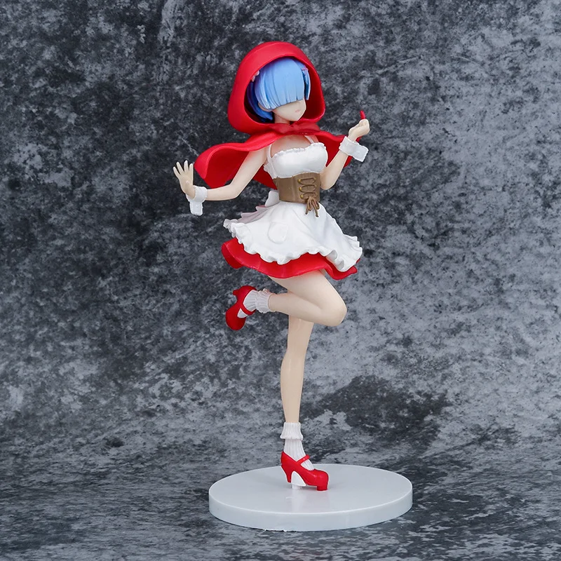 22cm Life in A Different World From Zero Rem Red Hat Statue PVC Decoration Model Figure Toys Doll