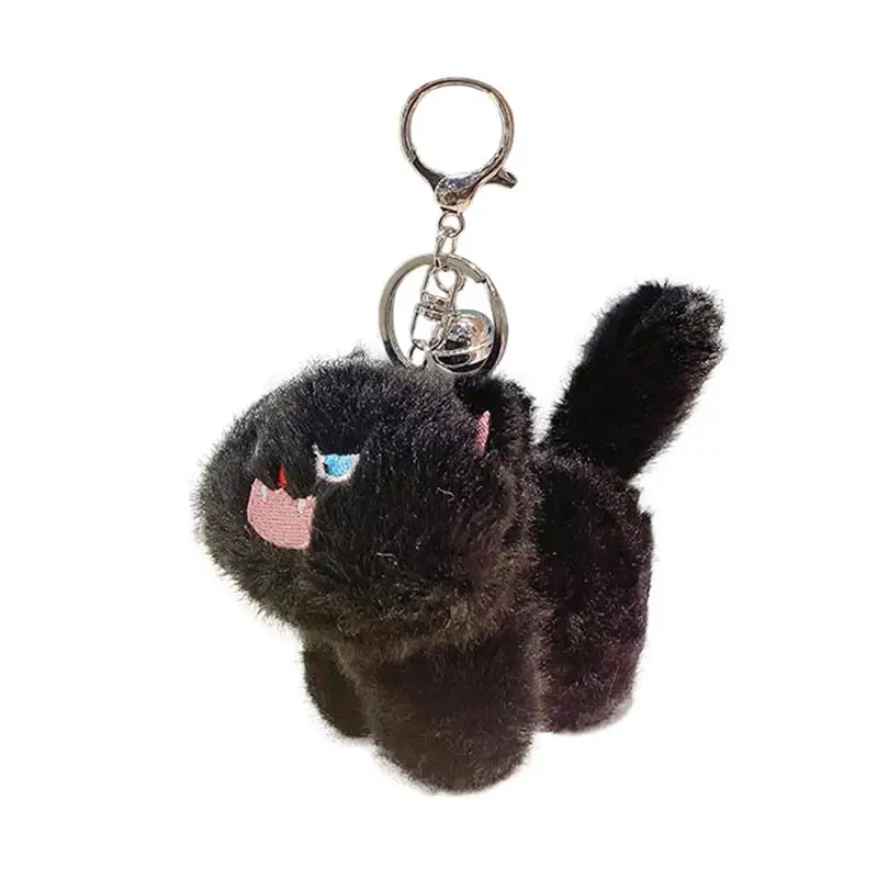 LLavero de peluche de gato, colgante de muñeco de peluche para mochila, llavero de gatito bonito, colgante de mochila, llavero de gato de dibujos animados para Navidad