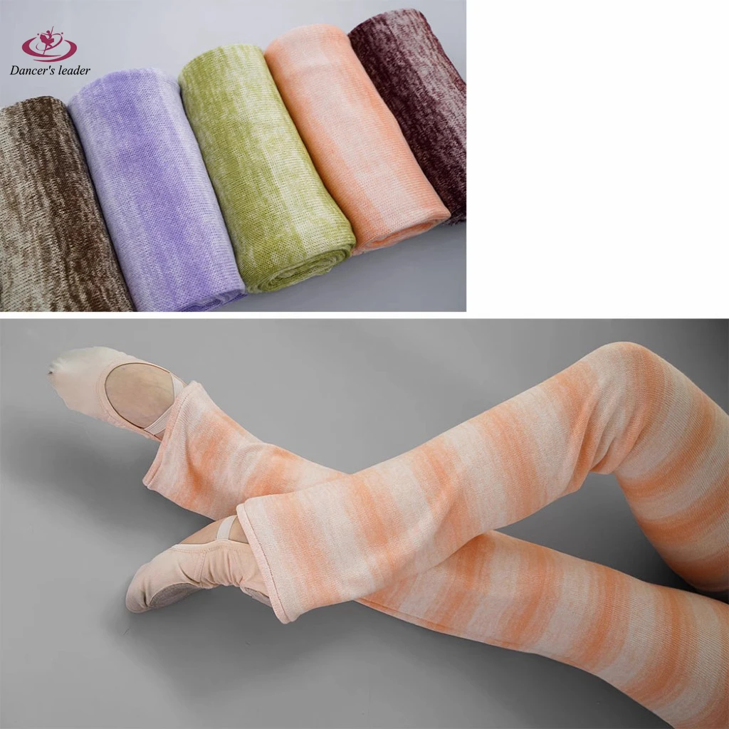

Ballet Adult Stage Gymnastics Practice Loose Color Gradient Knitted Leg Guards Yoga Pilates Winter Warm Up Socks